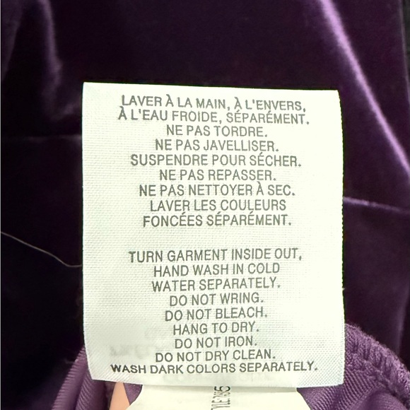 New Noir Elegant Purple Velvet Dress with Black Lace Detail Size X - Picture 7 of 9